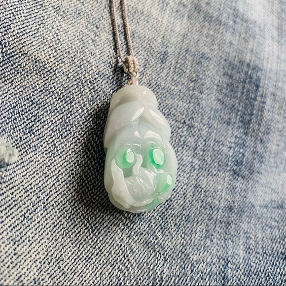 💚JADE Career Luck - Lotus flower Jade Pendant Necklace - Picture 5 of 8